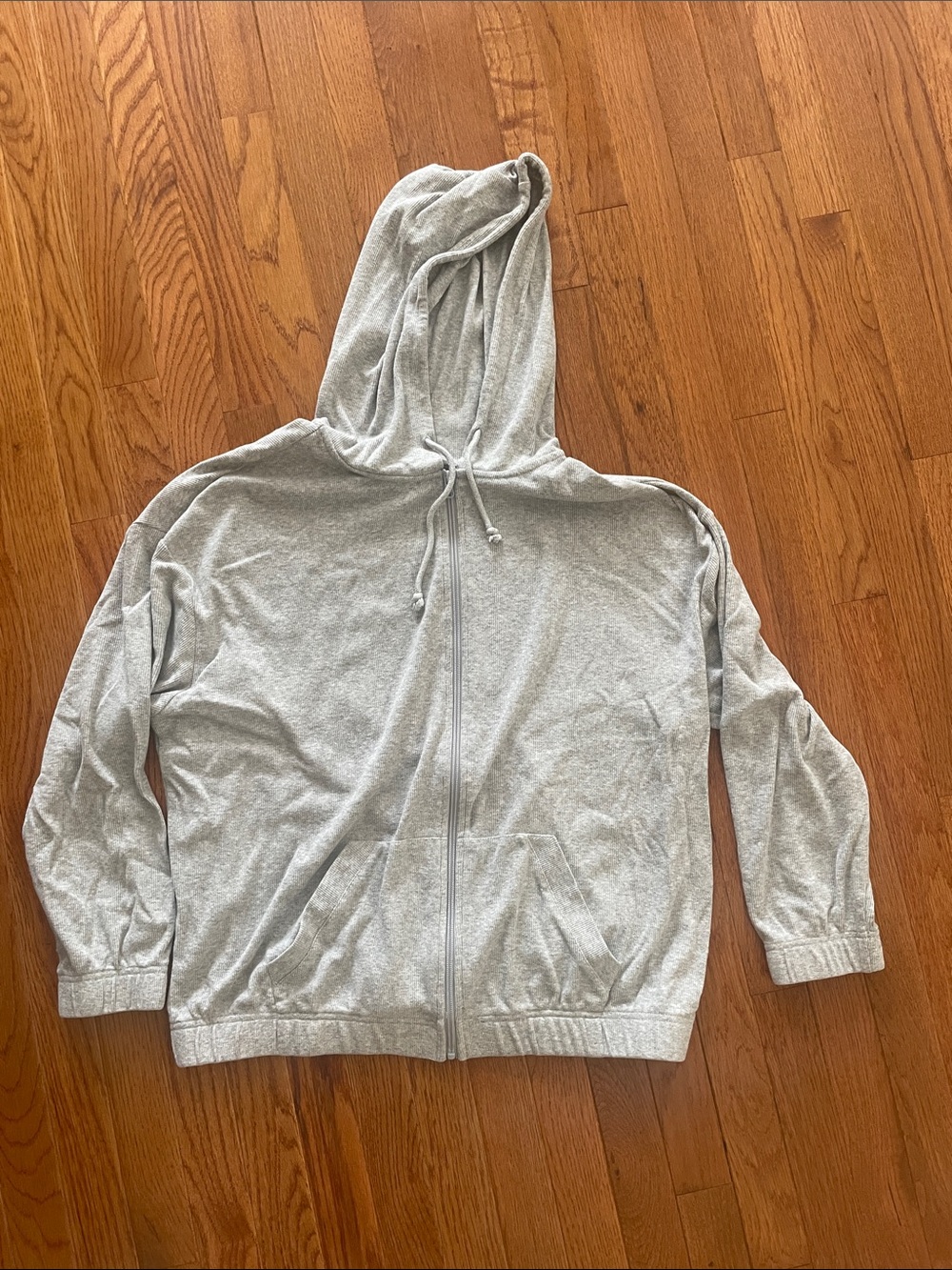PacSun Light Gray Zip-Up Hooded Sweatshirt